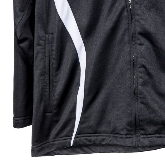 Soccer C H Track Jacket XL Mens Black White Zipper Pockets Athletic ProTime - Picture 3 of 5